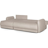 HOMIFAB Canapé d'angle Gauche 5 Places Convertible avec Coffre de Rangement en Velours crème - Giulia