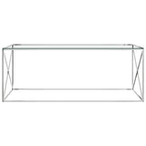vidaXL Table Basse Table d'Appoint Table de Canapé Meuble de Salon Salle de Séjour Maison Intérieur Argenté 120x60x45 cm Acier Inoxydable et Verre