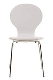 Chaise Empilable Diego en Similicuir et Support en Métal - Chaise de Salle de Conférence avec Dossier, Couleur au Choix:, Couleur:Blanc/Blanc