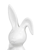 dekojohnson Lapin de Pâques décoratif - Décoration de jardin - Lapin en céramique classique blanc debout - 30 cm