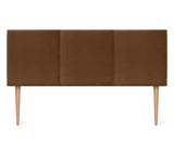 DHOME Haut DE Gamme Tête de lit en Velours avec Pieds en Bois Tête de lit Moderne tapissée Lit de Luxe Chambre à Coucher (Brun Velours, 150x105cm (150))