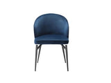 PASCAL MORABITO - Lot de 2 chaises en Velours et métal Noir - Bleu - GILONA de