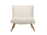Vente-unique Fauteuil en Tissu Sherpa Effet Peau de Mouton Pepita - Blanc
