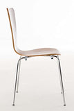 Chaise Empilable Calisto en Bois - Assise Ergonomique - Chaise de Salle d'Attente en Bois Chaise, Hauteur Assise 45 cm -Couleurs au Choix:, Couleur:Noyer
