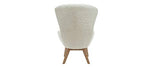 Miliboo Fauteuil scandinave Tissu Blanc Effet Laine bouclée et Bois ESKUA