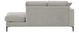 Méridienne en Velours Gris Clair Cozy - Miliboo & Stéphane Plaza