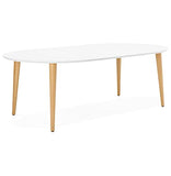 KADIMA DESIGN Chronos Table de Salle à Manger Wood Table de Cuisine en Bois Blanc (White) 120 x 200 x 75