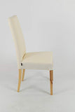 t m c s Tommychairs - Set 4 chaises Chiara Cuisine, Bar et Salle à Manger, Structure en Bois de hêtre peindré en Naturelle, Assise et Dossier rembourrés et revêtus en Tissue Ivoire