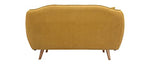 Miliboo Canapé 2 Places en Tissu Effet Velours Jaune Moutarde et Bois Clair Folk