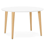 KADIMA DESIGN Chronos Table de Salle à Manger Wood Table de Cuisine en Bois Blanc (White) 120 x 200 x 75
