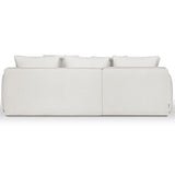 HOMIFAB Canapé d'angle Gauche 5 Places Convertible avec Coffre de Rangement en Tissu bouclettes écru - Giulia