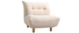 Miliboo Fauteuil scandinave en Tissu Naturel et chêne Yumi