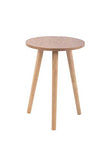 CLP Table d'Appoint Kolding I Table Basse Plateau Ronde en MDF Hauteur de la Table 56 cm I 3 Pieds en Bois de Caoutchouc I Couleur:, Couleur:Nature, Taille:40 cm
