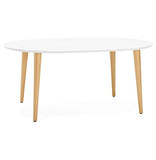 KADIMA DESIGN Chronos Table de Salle à Manger Wood Table de Cuisine en Bois Blanc (White) 120 x 200 x 75