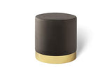 LIFA LIVING Pouf Salon en Velours 30 x 38 cm, Petit Tabouret Ottoman Vieux Rose avec Base en métal doré, pour la Chambre et la Cuisine