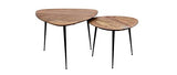 Miliboo Tables Basses gigognes en Acacia Massif et métal Noir (Lot de 2) Stones