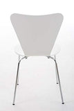 Chaise Empilable Calisto en Bois - Assise Ergonomique - Chaise de Salle d'Attente en Bois Chaise, Hauteur Assise 45 cm -Couleurs au Choix:, Couleur:Blanc
