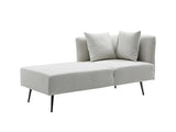 Vente-unique - Méridienne Droite en Tissu crème NAPASA