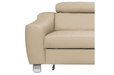 Canapé d'angle Convertible en Cuir Italien de Luxe 5 Places Astrid, Beige, Angle Droit