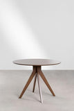 SKLUM Table à Manger Ronde en Bois (Ø100 cm) Sekiz Bois Foncé