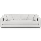 HOMIFAB Canapé 4 Places en Tissu Beige Ivoire + 4 Coussins - Denver