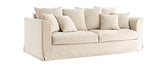 Miliboo Canapé déhoussable 3 Places en Tissu écru Fever