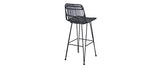 Miliboo Tabourets de Bar en rotin Noir (Lot de 2) Malacca