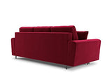 MICADONI - Canapé Convertible Moghan - 3 Places - Velours - Rouge