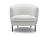 Vente-unique Fauteuil en Tissu et Lin crème avec Pieds en métal Noir ANOULA