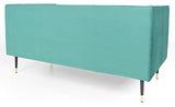 Menzzo Djulian Canapé en Velours, Bois, Vert, L145 x P75 x H72 cm