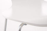 Chaise Empilable Calisto en Bois - Assise Ergonomique - Chaise de Salle d'Attente en Bois Chaise, Hauteur Assise 45 cm -Couleurs au Choix:, Couleur:Blanc