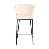 SVITA Kate Lot de 2 tabourets de bar avec dossier en velours Beige