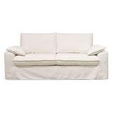 Oviala Canapé en Tissu texturé 3 Places Blanc