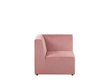Beliani - Canapé Panoramique Modulable - Lemvig - 6 Modules et Pouf Ottoman, en Velours Côtelé, Rose