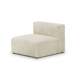 HOMIFAB Canapé d'angle à Gauche modulable avec méridienne 5 Places en Velours côtelé Beige - Modulo