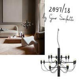 Flos 2097/18 Ampoules en fer à suspension dimmable par Gino Sarfaits – Noir mat, ampoules transparentes