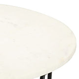 vidaXL Tavolino da Caffè Bianco 65x65x42 cm Pietra Vera Testura Marmo