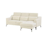 Beliani - Canapé d'angle - Glosli - Velours, Beige