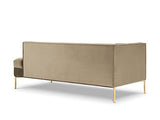 MICADONI - Méridienne d'angle Droit Karoo - 1 Place - Velours - Beige