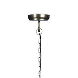 Relaxdays 10019222 Luminaire lampe à suspension style industriel HxlxP 145 x 40,5 x 40,5 cm abat-jour forme de cloche et chaîne en métal douille E27 40W plafonnier, gris argenté