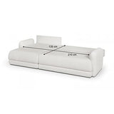HOMIFAB Canapé d'angle Gauche 5 Places Convertible avec Coffre de Rangement en Tissu bouclettes écru - Giulia
