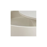 Tousmesmeubles Table Basse Acier/Bois/Céramique - Ronda : Blanc - L 85 x l 85 x H 38 cm - Neuf
