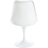 Fusion Living Chaise latérale pivotante Blanc Brillant et Blanc PU