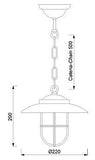Suspension en laiton antique design en verre Ø 22 cm