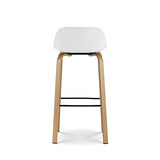 Kosmi - Tabouret de Bar Style scandinave avec Pieds Effet Bois en métal - Hauteur 66cm
