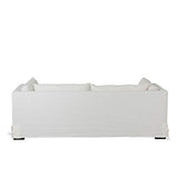 Tousmesmeubles Canapé 3 Places Tissu Blanc - WALCOURT - L 220 x l 90 x H 75 - Neuf