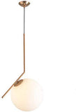 GHJA Suspension sphérique à la Mode Moderne, Suspension en Fer doré et Lustre en Verre (30 cm)