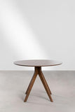 SKLUM Table à Manger Ronde en Bois (Ø100 cm) Sekiz Bois Foncé