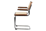Adda Home Chaise, Bois d'orme/rotin, Marron/argenté, 64X52X83 CM