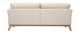 Canapé scandinave 3 Places déhoussable Beige et Pieds Bois Oslo